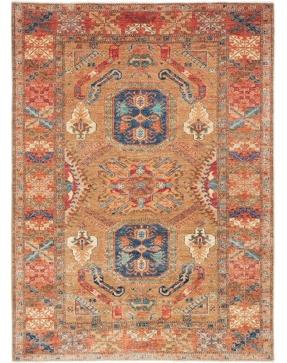 Tappeto Kazak Fine Pakistan marrone arancione 174x236