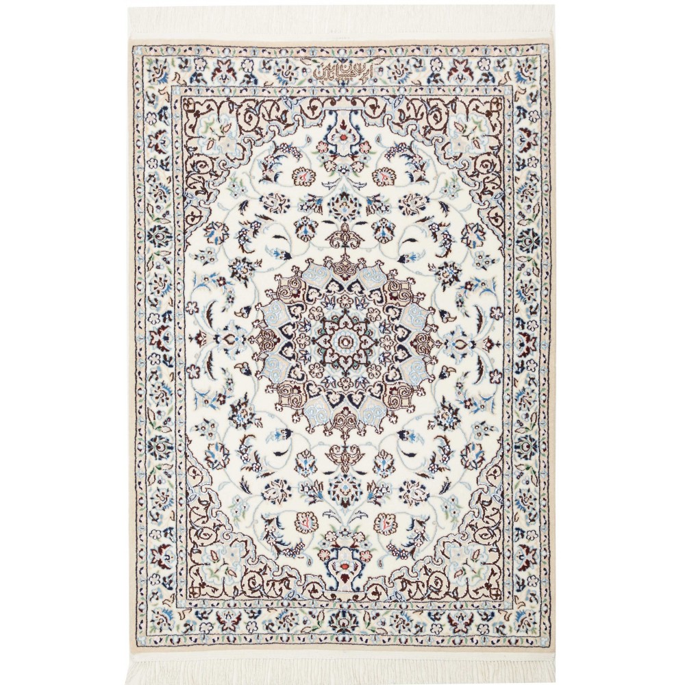 Tappeto Nain 6La Persia bianco grigio 86x123 Tappeto Nain 6La Persia bianco grigio 86x123