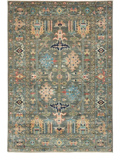 Tappeto Kazak Fine Pakistan bianco grigio 166x238