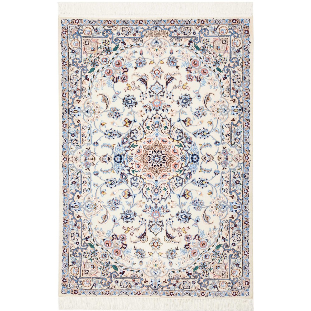 Tappeto Nain 6La Persia bianco grigio 85x123 Tappeto Nain 6La Persia bianco grigio 85x123