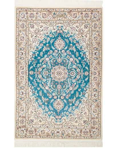 Tappeto Nain 6La Persia bianco blu 84x127