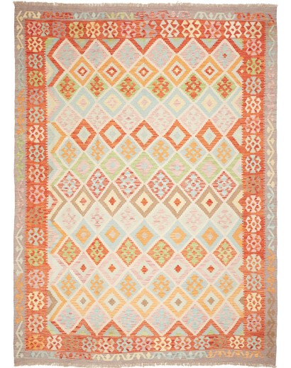 Tappeto Kilim Afghanistan giallo arancione 216x294