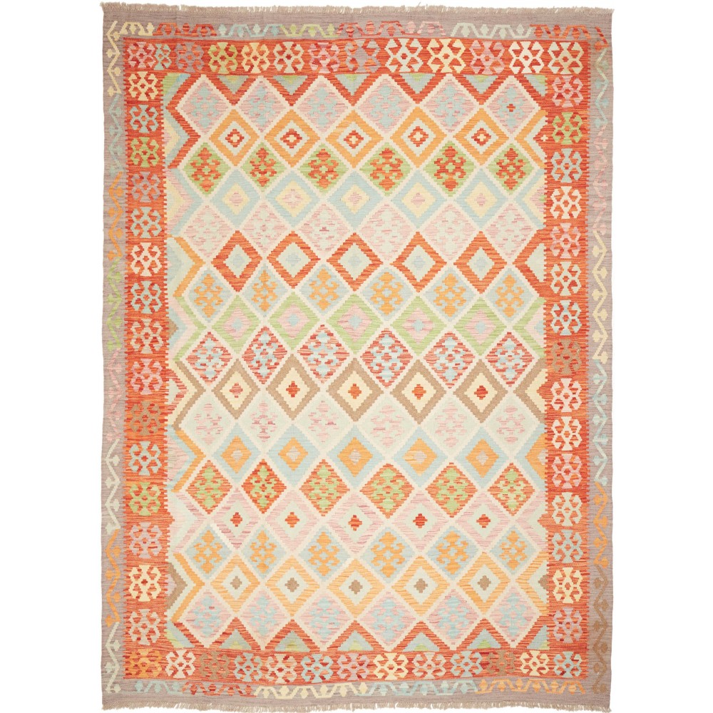 Tappeto Kilim Afghanistan giallo arancione 216x294