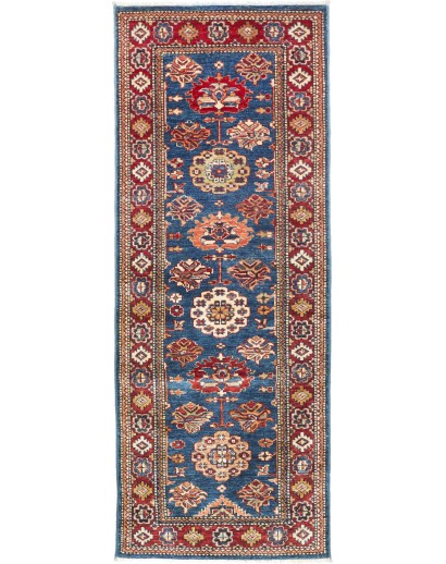 Tappeto Kazak Fine Pakistan azzurro arancione 76x202