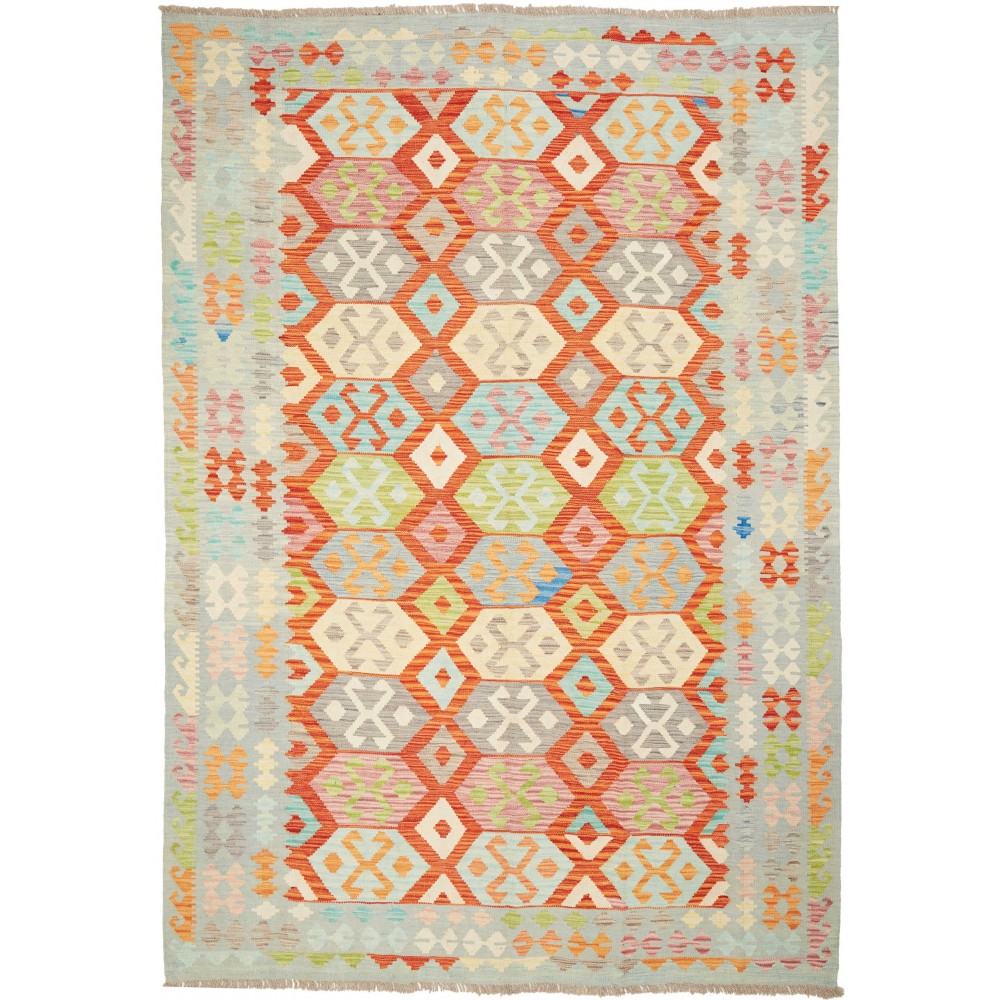 Tappeto Kilim Afghanistan beige arancione 201x289