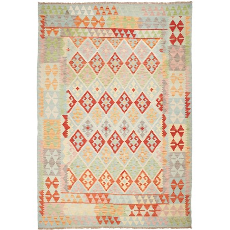 Tappeto Kilim Afghanistan beige rosso 204x291