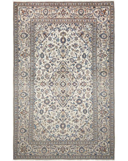 Tappeto Kashan Persia beige grigio 195x302