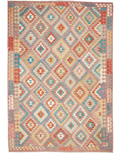 Tappeto Kilim Afghanistan marrone grigio 208x298