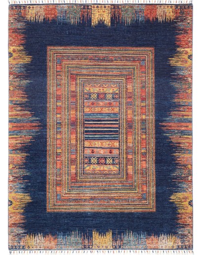 Tappeto Siva Pakistan grigio arancione 169x230