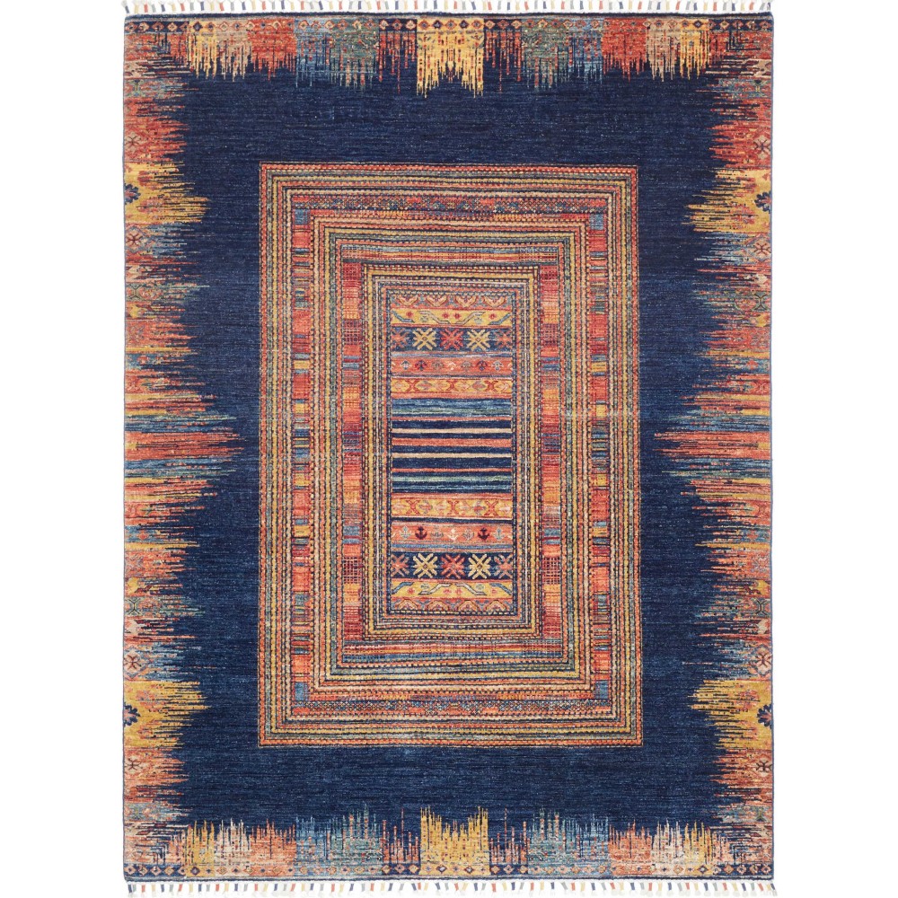 Tappeto Siva Pakistan grigio arancione 169x230