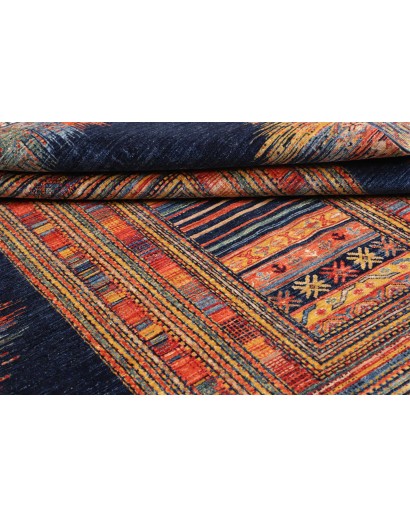 Tappeto Siva Pakistan grigio arancione 169x230