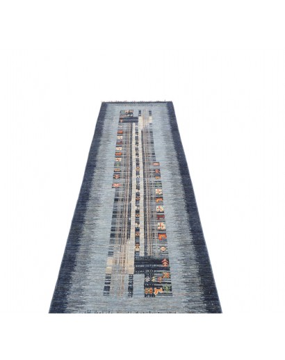 Tappeto Siva Pakistan grigio bianco 81x300