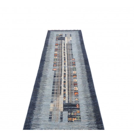 Tappeto Siva Pakistan grigio bianco 81x300