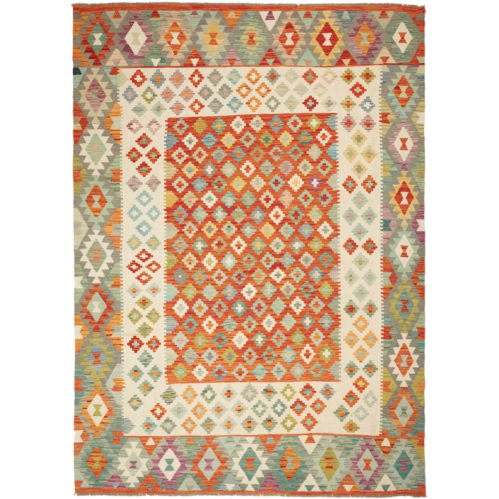 Tappeto Kilim Afghanistan marrone rosso 207x288