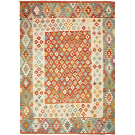 Tappeto Kilim Afghanistan marrone rosso 207x288