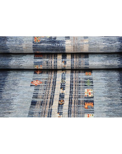 Tappeto Siva Pakistan grigio bianco 83x300