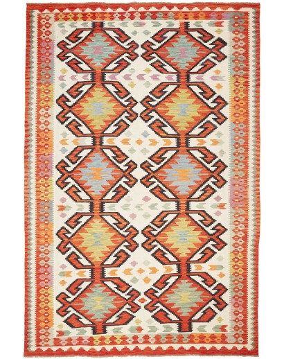 Tappeto Kilim Afghanistan giallo marrone 198x298