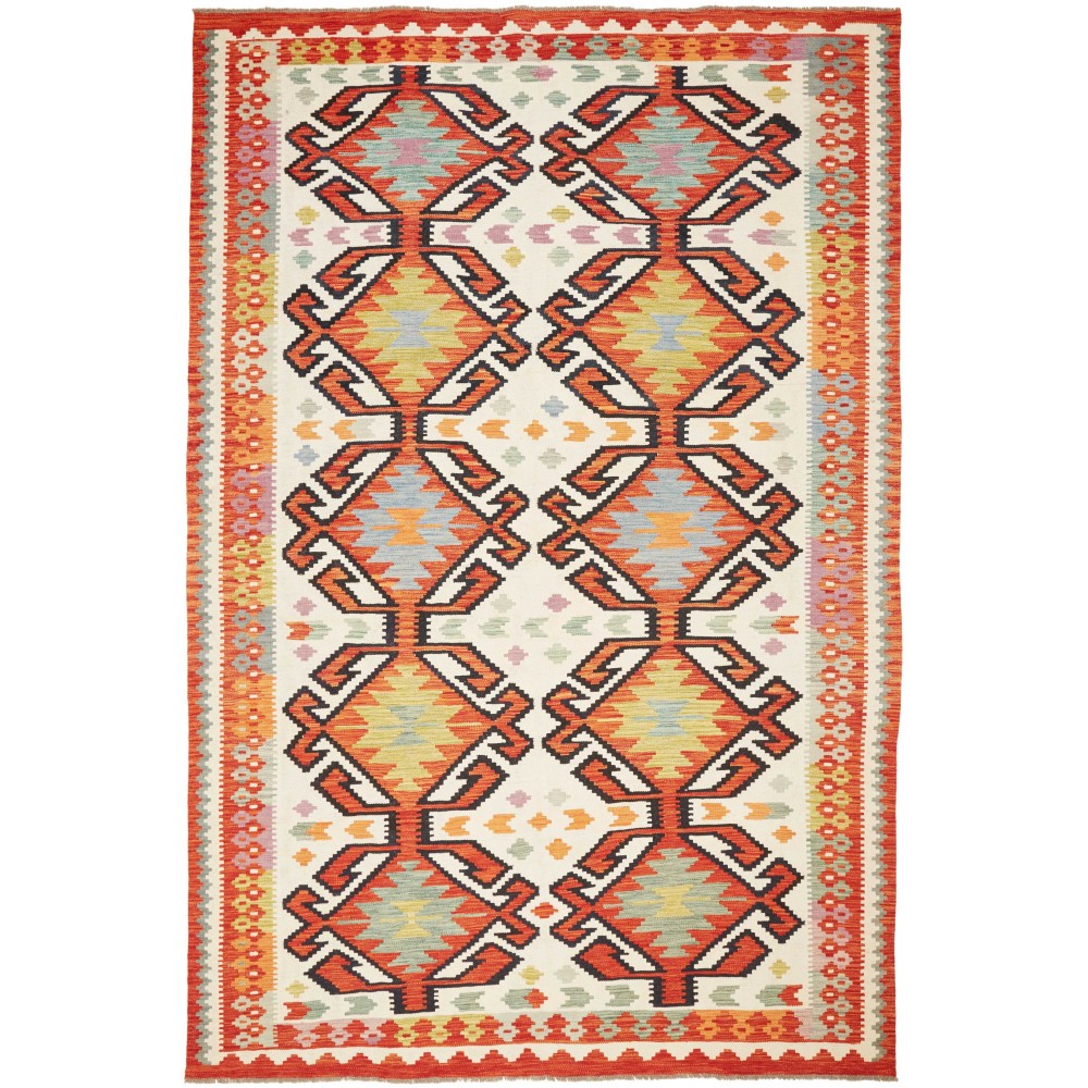 Tappeto Kilim Afghanistan giallo marrone 198x298