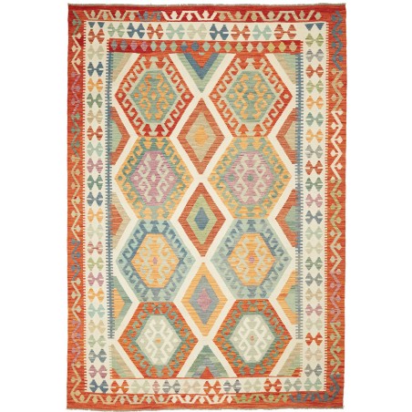 Tappeto Kilim Afghanistan marrone arancione 199x294