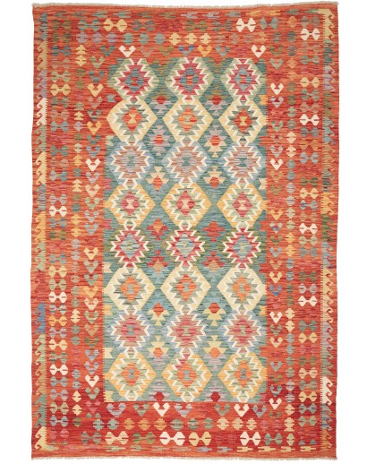 Tappeto Kilim Afghanistan marrone rosso 203x300