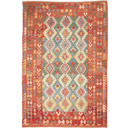 Tappeto Kilim Afghanistan marrone rosso 203x300