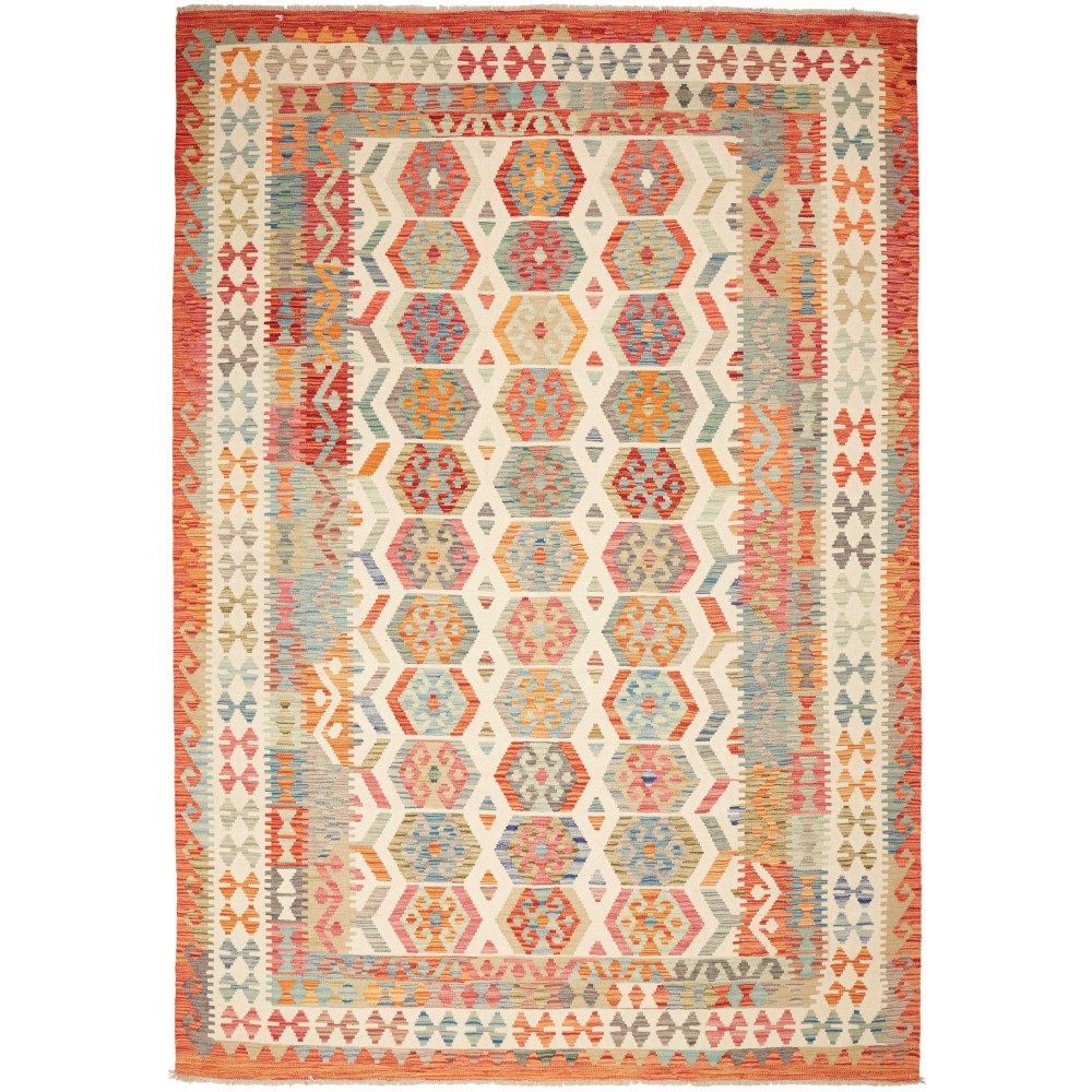 Tappeto Kilim Afghanistan marrone giallo 207x296