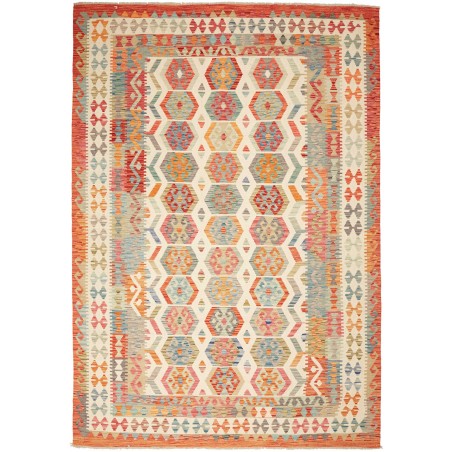 Tappeto Kilim Afghanistan marrone giallo 207x296
