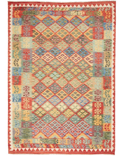 Tappeto Kilim Afghanistan marrone grigio 205x288
