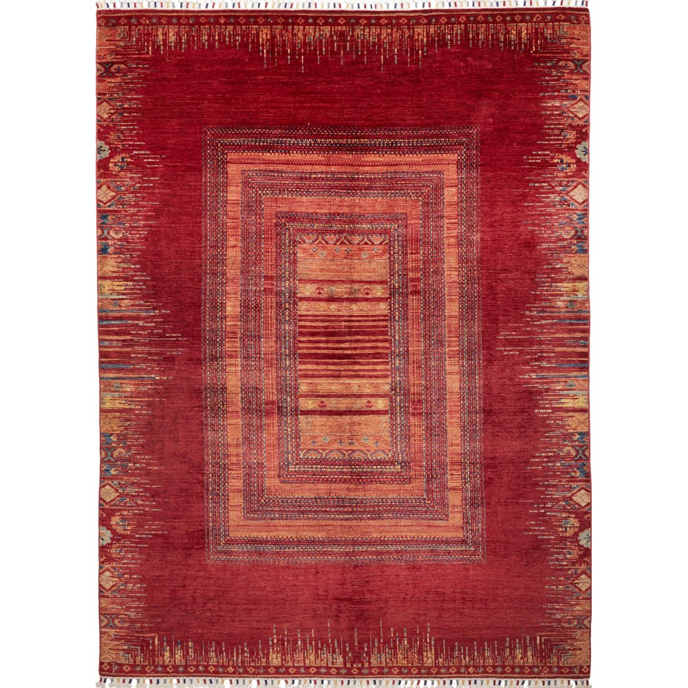 Tappeto Siva Pakistan marrone rosso 210x291