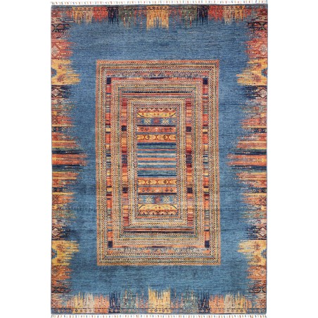 Tappeto Siva Pakistan azzurro marrone 206x295