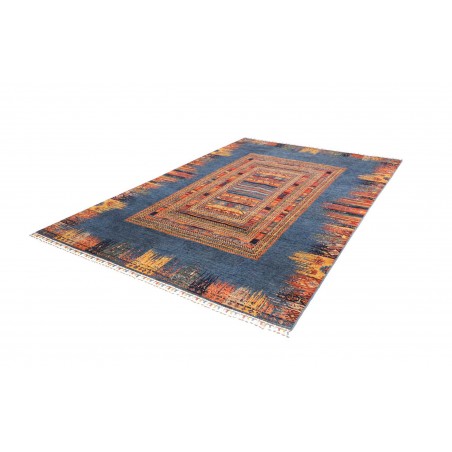 Tappeto Siva Pakistan azzurro marrone 206x295