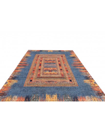 Tappeto Siva Pakistan azzurro marrone 206x295