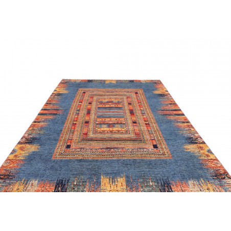 Tappeto Siva Pakistan azzurro marrone 206x295