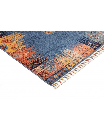 Tappeto Siva Pakistan azzurro marrone 206x295