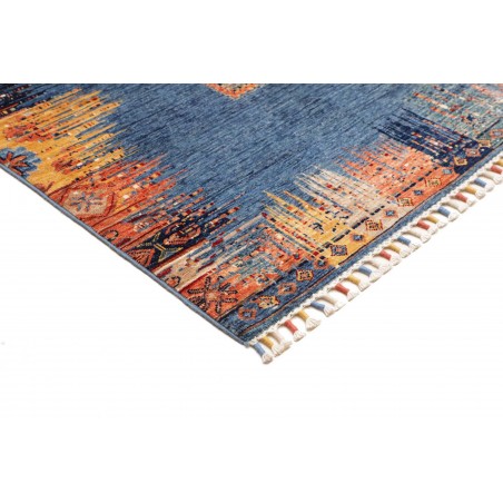 Tappeto Siva Pakistan azzurro marrone 206x295