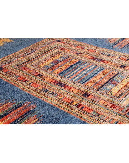 Tappeto Siva Pakistan azzurro marrone 206x295