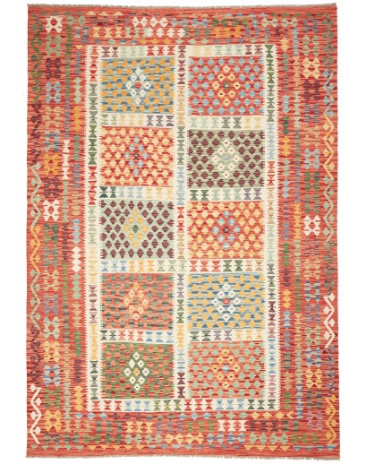 Tappeto Kilim Afghanistan marrone bianco 207x298