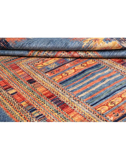 Tappeto Siva Pakistan azzurro marrone 206x295