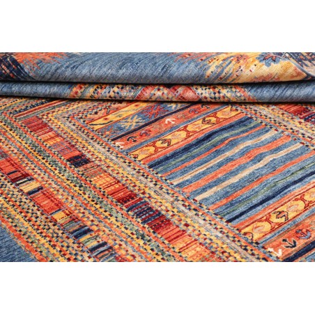 Tappeto Siva Pakistan azzurro marrone 206x295