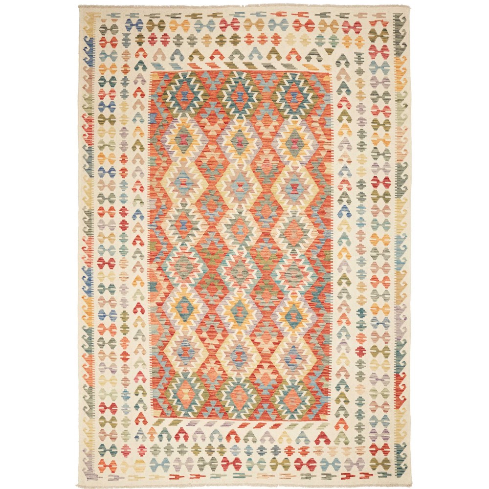Tappeto Kilim Afghanistan giallo arancione 210x298