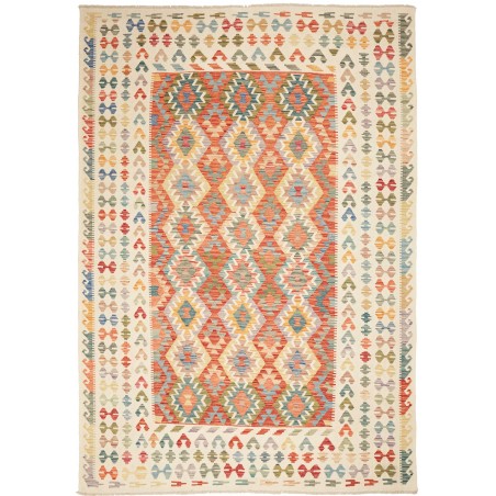 Tappeto Kilim Afghanistan giallo arancione 210x298