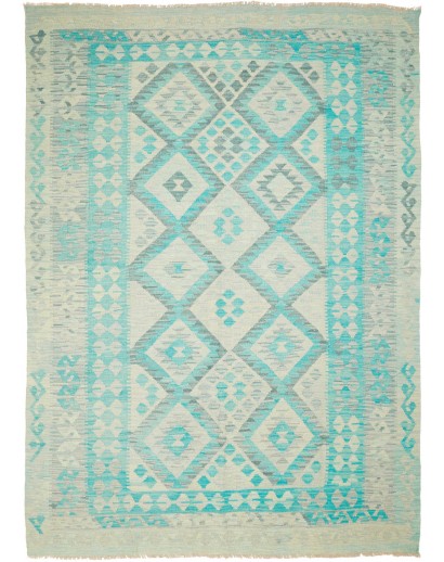 Tappeto Kilim Afghanistan beige verde 174x242