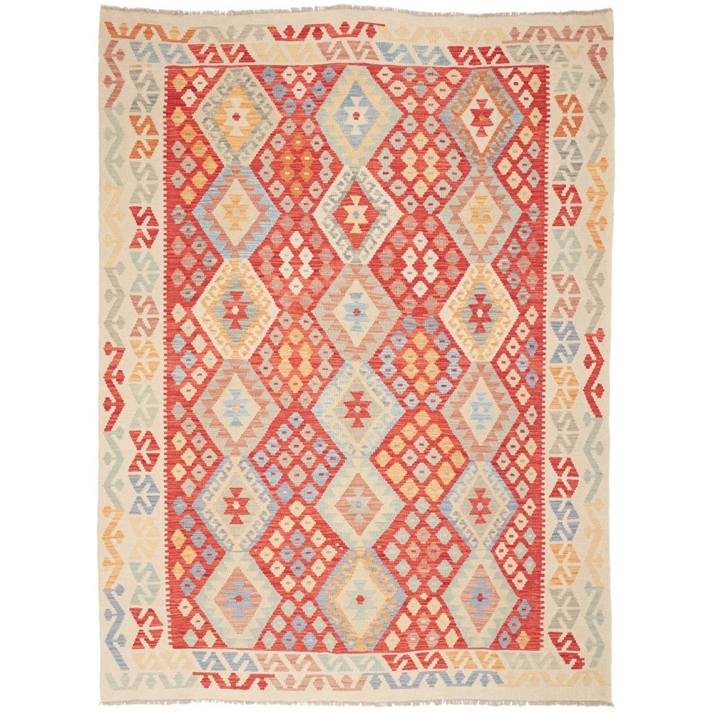 Tappeto Kilim Afghanistan beige arancione 183x245
