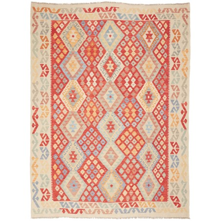 Tappeto Kilim Afghanistan beige arancione 183x245
