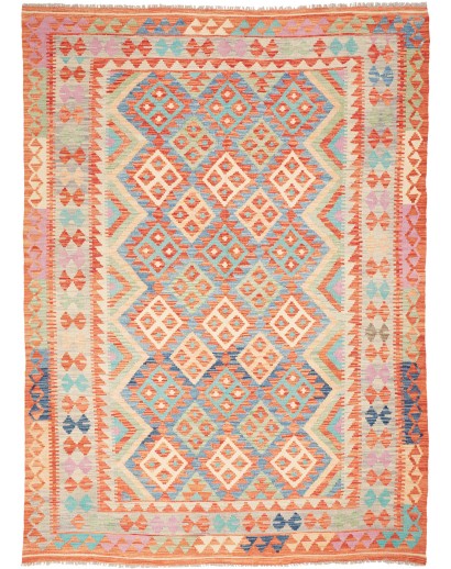 Tappeto Kilim Afghanistan marrone rosso 179x252