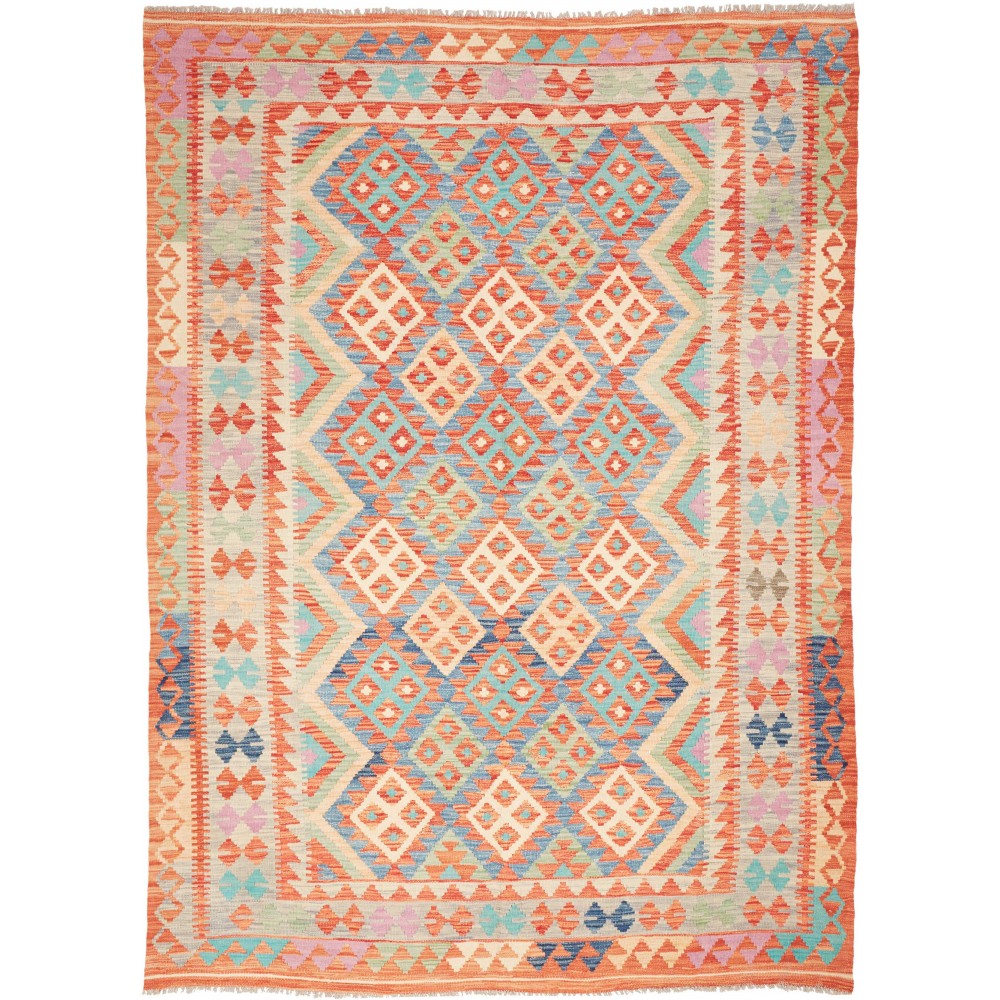 Tappeto Kilim Afghanistan marrone rosso 179x252