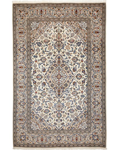 Tappeto Kashan Persia beige grigio 197x304