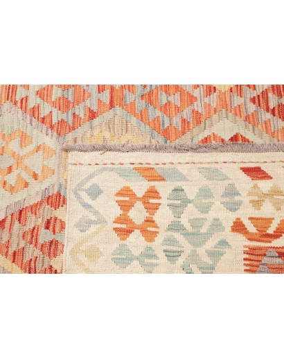 Tappeto Kilim Afghanistan beige arancione 296x391