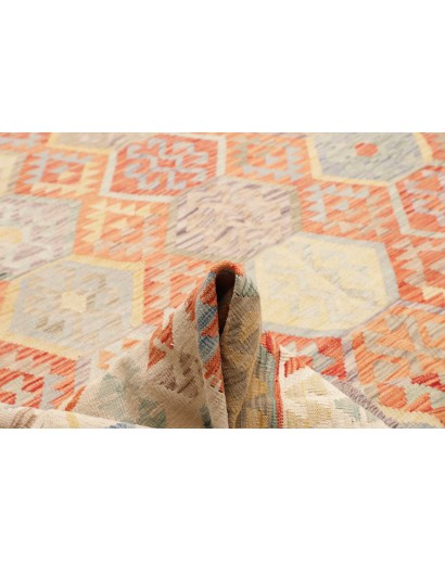 Tappeto Kilim Afghanistan beige arancione 296x391