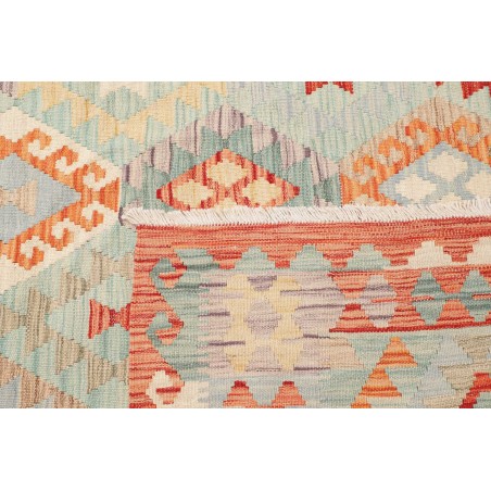 Tappeto Kilim Afghanistan bianco rosso 252x346